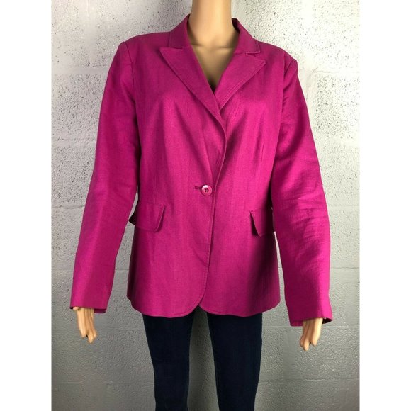 Chadwicks Of Boston Pink Holiday Blazer Style 60443FCBR Size14 - Picture 2 of 7